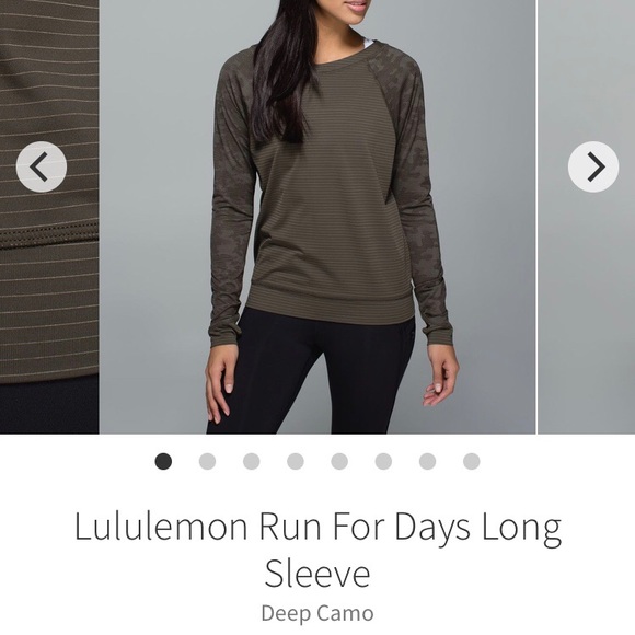 Lululemon Run for Days Long Sleeve Deep Camo